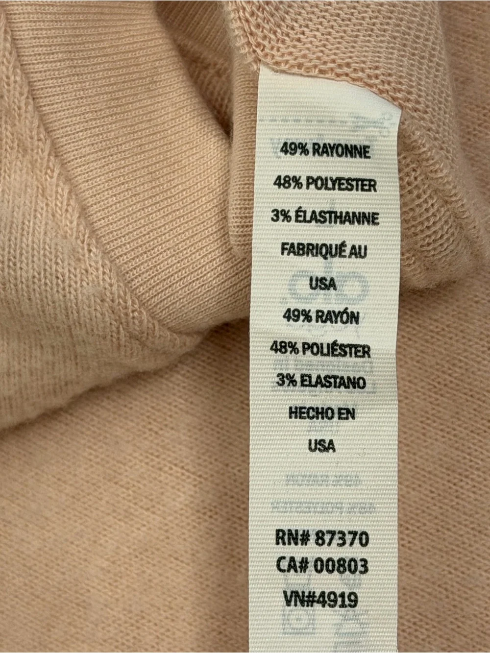 ALO Yoga Long Sleeve Crewneck Top - light pink peach size L